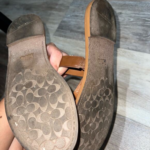 Coach Monogram Sandals Khaki Size 7.5 - Picture 4 of 4